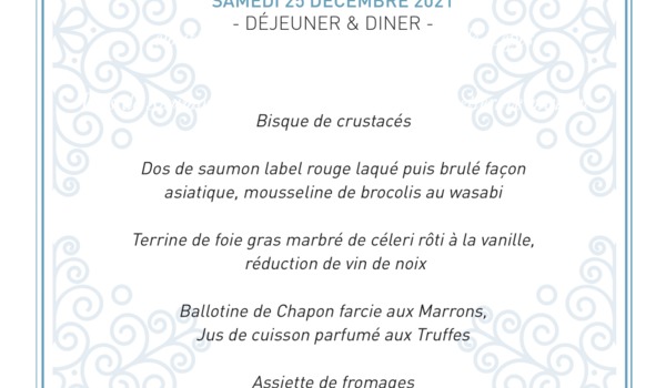 La Maison du Bassin - Menu de fin d'année 